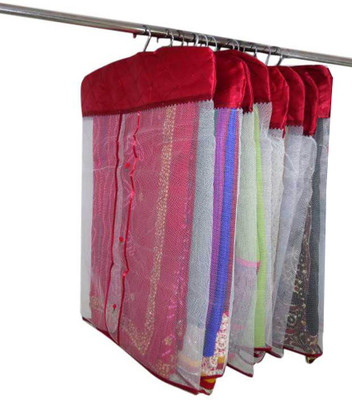 Atorakushon Designer Satin Hanging Saree Cover 8PC HSC8(Maroon)