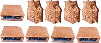 

Annapurna Sales Designer 5 Inch Height Side Transparent Large Saree and Blouse Cover - Set of 9 Pcs. Golden00287(Golden)