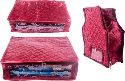 

Annapurna Sales Designer 5 Inch Height Side Transparent Large Saree/Blouse and Peticot Cover - Set of 3 Pcs. Maroon00317(Maroon)