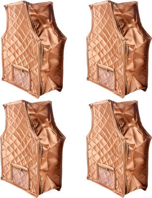 

Annapurna Sales Designer 4 Inch Height Side Transparent large Blouse Cover - Set of 4 Pcs. Golden00268(Golden)