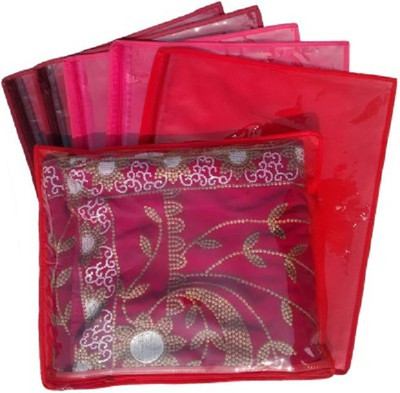 KUBER INDUSTRIES Designer Non Wooven Saree Cover Of 6 Pcs Combo MKU233 Maroon, Pink, Red KUBER INDUSTRIES Garment Covers
