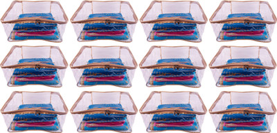 

Annapurna Sales Designer 9 Inch Height Full Transparent Big Saree Covers - Set of 12 Pcs. Golden00461(Golden)