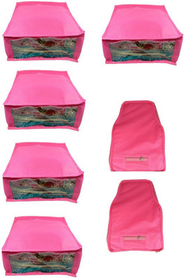 

Addyz Plain Combo Of Ladies Large Non - Woven 5saree And 2blouse Cover. Upto 5 - 6SC and 9-10BC each(Pink)