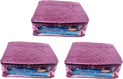 

Annapurna Sales Designer 5 Inch Height Side Transparent Large Saree Cover - Set of 3 Pcs. Purple00238(Purple)