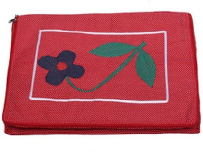 KUBER INDUSTRIES Designer Saree Cover With 12 Flaps In Heavy Dots Cotton Material With Capacity Of 25 Sarees MKU5013 Red KUBER INDUSTRIES Garment Cove