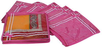 Kuber Industries Saree Covers 6 Pcs Combo AA19 Pink Kuber Industries Garment Covers