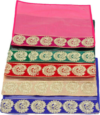 KUBER INDUSTRIES Designer Zari Border Flip Saree cover set of 5 Pcs KUBS73 Multicolor KUBER INDUSTRIES Garment Covers