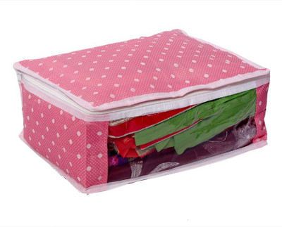 Kuber Industries Designer Kuber Industries Saree Cover in Polka Dots Cotton Material MKU00006672 Pink Kuber Industries Garment Covers