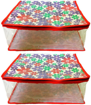 

Addyz Floral Pack of 2 Large Printed Saree Salwar Shirt Bedsheet Storage Bag Organizer(Multicolor)