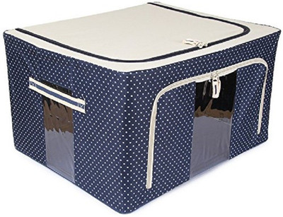 

Kuber Industries Designer Saree Cover /Lehenga/Woolens Storage Box with Steel Frames - Dotted SKU007609(Blue)