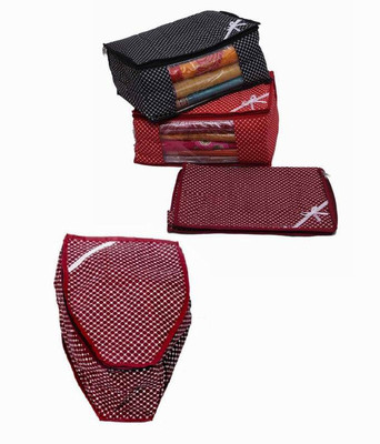 KUBER INDUSTRIES Designer Special Combo, 3 Saree Cover in Polka Dots with Blouse Cover MKUM10 Multicolor KUBER INDUSTRIES Garment Covers