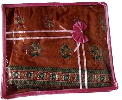 61% OFF on KUBER INDUSTRIES Designer Fancy Satin Saree Cover Of 3 Pcs Combo MKU226(Maroon, Pink)