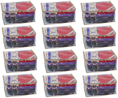 

Kuber Industries Designer "Kuber Industries Saree cover Full Transparent With Capacity of 10-15 Sarees Set Of 12 Pcs " KI27101P40(Multicolor)
