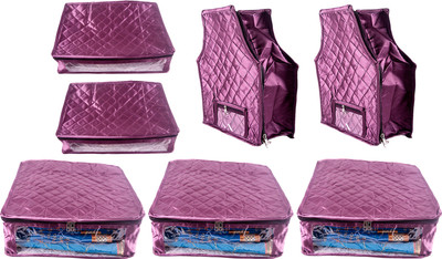 

Annapurna Sales Designer 5 Inch Height Side Transparent Large Saree/Blouse and Peticot Cover - Set of 7 Pcs. Purple00263(Purple)
