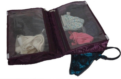 KUBER INDUSTRIES Designer Quilted Satin Lingerie Cover MKUSC167 Purple KUBER INDUSTRIES Garment Covers