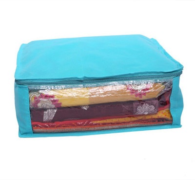 KUBER INDUSTRIES Designer Non Woven Saree Cover MKU006603 Blue KUBER INDUSTRIES Garment Covers