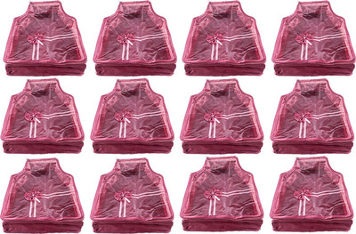 

Annapurna Sales Designer 4 Inch Height Front Transparent large Blouse Cover - Set of 12 Pcs. Pink00327(Pink)