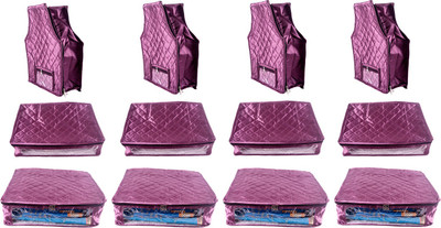

Annapurna Sales Designer 5 Inch Height Side Transparent Large Saree/Blouse and Peticot Cover - Set of 12 Pcs. Purple00265(Purple)