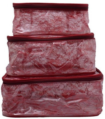 

Mun Shree Designer Net 3Pcs Of Full Size Cosmatic Set MS-26(Maroon)