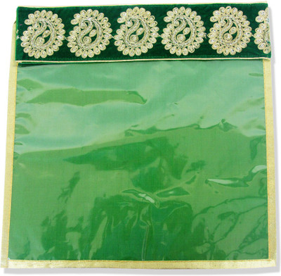 

Wedding Pitara Designer Embroidered Green Saree Cover(Green)
