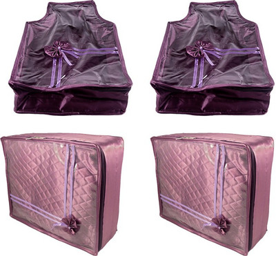 

Annapurna Sales Designer 5 Inch Height Front Transparent Large Saree and Blouse Cover - Set of 4 Pcs. Purple00376(Purple)