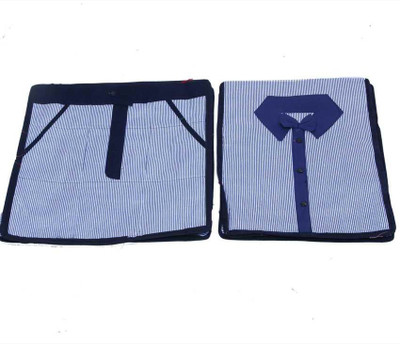 KUBER INDUSTRIES Designer Shirt, Trouser cover in cotton material 2 Pcs set MKU5082 Blue KUBER INDUSTRIES Garment Covers