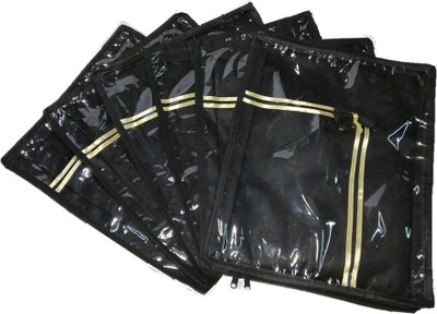

Addyz Pack of 6 Non woven Gift Organizer 2 inch Height Saree Cover Black(Black)