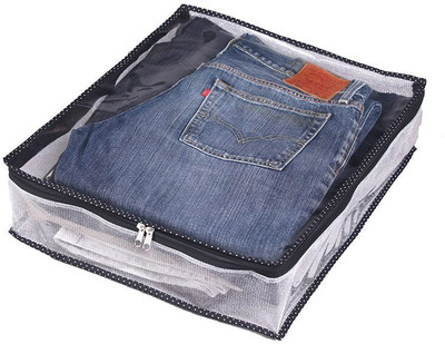 Srajanaa Silver Trouser Cover / Cloth Cover With Zip Closure SR 124 Silver Srajanaa Garment Covers