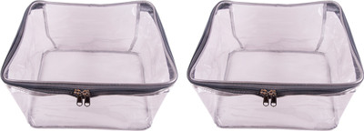 

Annapurna Sales Designer 9 Inch Height Full Transparent Big Blouse & Peticot Cover - Set of 2 Pcs. Grey00474(Grey)