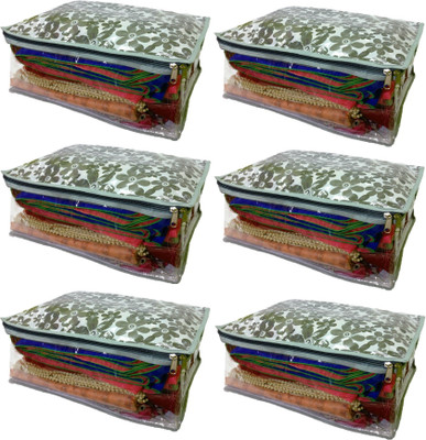 

Addyz Floral Pack of 6 Large Printed Saree Salwar Shirt Bedsheet Storage Cover Bag Organizer(Gray)