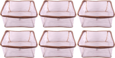 

Annapurna Sales Designer 9 Inch Height Full Transparent Big Blouse & Peticot Cover - Set of 6 Pcs. Golden00471(Golden)