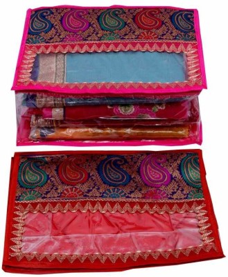 KUBER INDUSTRIES Designer Designer Saree Cover - 2 Pcs MKU005(Pink)