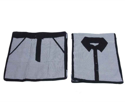 KUBER INDUSTRIES Designer Shirt, Trouser Cover In Cotton Material 2 Pcs Set MKU0050079 Black KUBER INDUSTRIES Garment Covers