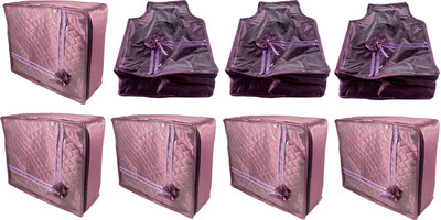 

Annapurna Sales Designer 5 Inch Height Front Transparent Large Saree and Blouse Cover - Set of 8 Pcs. Purple00378(Purple)