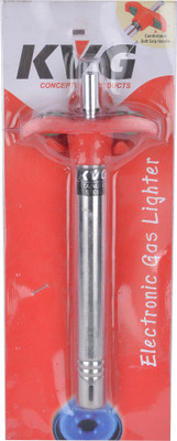 KVG Stainless Steel, Plastic Gas Lighter(Silver, Red, Pack of 1)