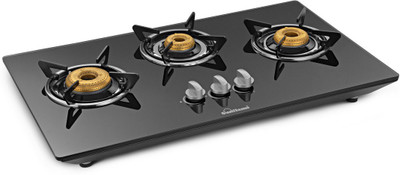 SUNFLAME CT HOB Glass, Stainless Steel Manual Gas Stove(3 Burners)