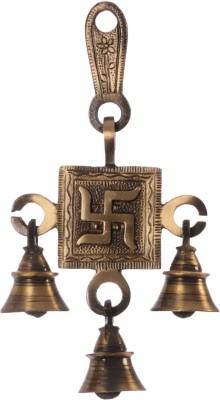 eCraftIndia Swastik Hanging Brass Pooja Bell(Brown, Gold, Pack of 1)