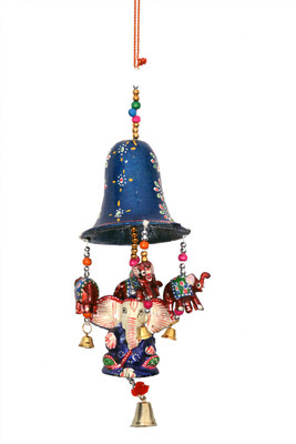 

Craft Trade Decorative Wall Hanging Blue Ganesh Wooden Decorative Bell(Multicolor, Pack of 1)