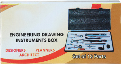 

Frontier Engineering Drawing Instrument Box Stainless Steel Geometry Boxes(Navy Blue)