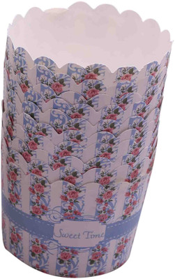 

Funcart Blue foral sweet time cupcake wrappers (pack of 10) Cupcake paper Gift Wrapper(Mutlicolor)