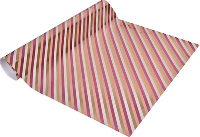 

Star Metallic Pink 'n' Golden Diagonal Stripes Multicolor Gift Wrapper(Multicolor)