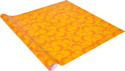 

Star Yellow 'N' Orange Circular Dots Italian Paper Gift Wrapper(Multicolor)