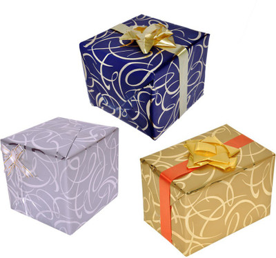 

Star Criss Cross Combo Metallic Italian Paper Gift Wrapper(Multicolor)