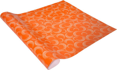 

Star White 'n' Orange Circular Dots Italian Paper Gift Wrapper(Multicolor)