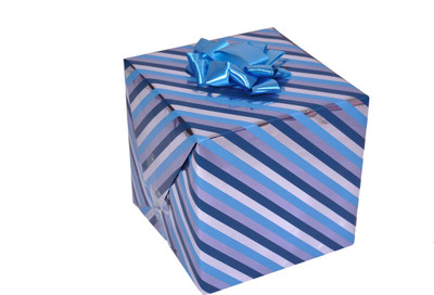 

Star Metallic Silver 'n' Blue Diagonal Strips Italian Paper Gift Wrapper(Silver, Blue)