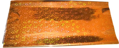 

Pin to Pen Gift Wrapping Holographic Sheet 19 Inch Gold Heart Plastic Gift Wrapper(Gold)