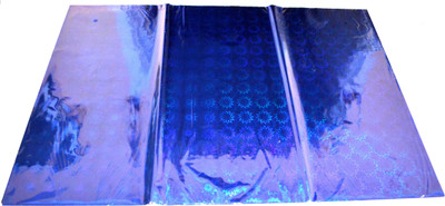 

Pin to Pen Gift Wrapping Holographic Sheet 17 Inch Blue FLowers Plastic Gift Wrapper(Blue)