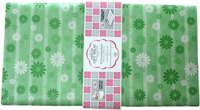 25% OFF on Hargan Gift Wrap Green Flower with Strip 100% Paper Gift Wrapper(Multicolor)