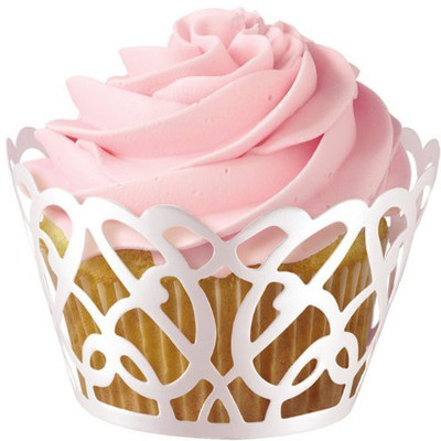 

Wilton Pearl Swirl Cupcake Wraps Pearl Swirl Paper Gift Wrapper(White)