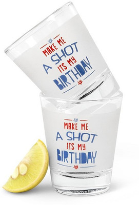 Happily Unmarried Glass Set(60 ml, White, Pack of 2)